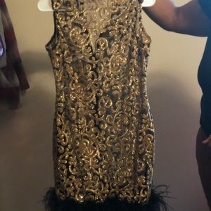 Gold & Black Dress